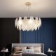 Crystal ceiling lamp living room lamp Hong Kong style light luxury bedroom lamp