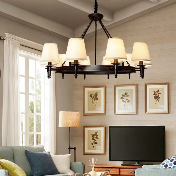 American country style simple European style living room main light large apartment