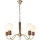 Cream style full copper wood art American modern simple chandelier