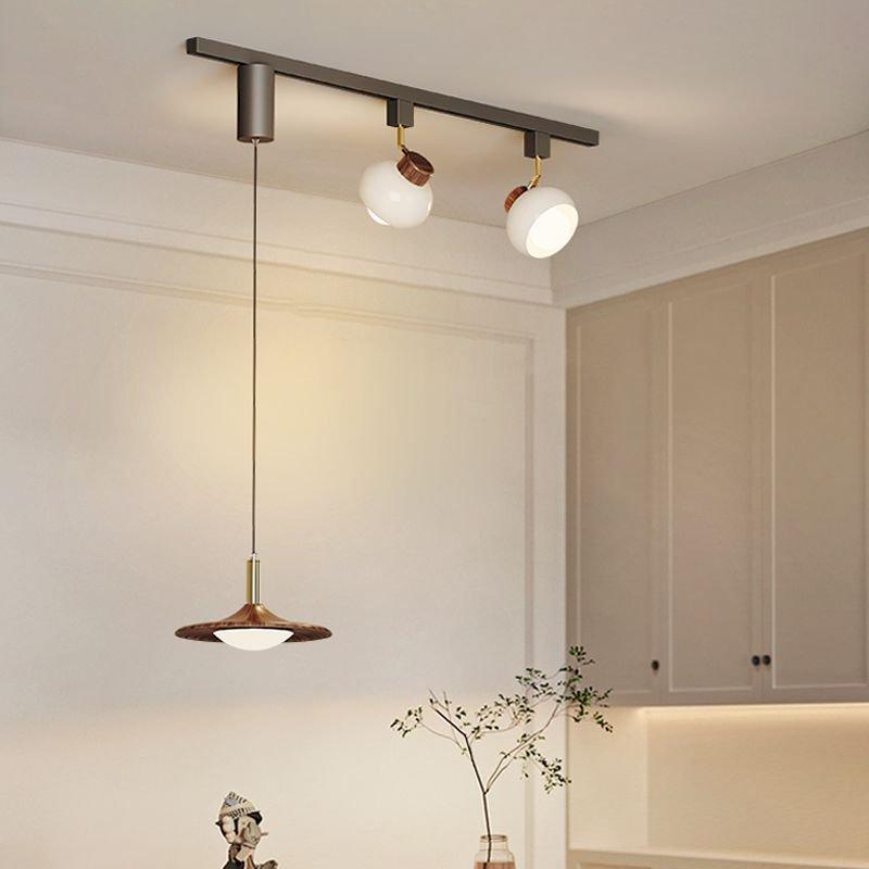 励昌中古风飞碟型餐厅吊灯设计师高级感餐桌复古可移位滑轨餐厅灯 - 图0