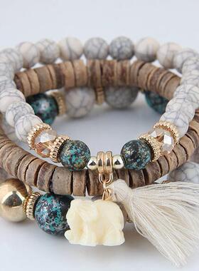 波西米亚风彩色串珠手