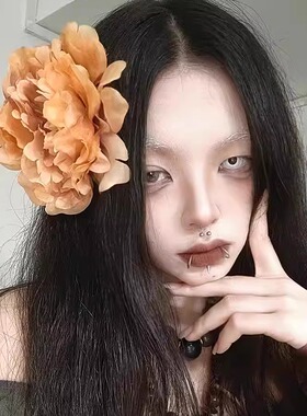 显白克莱因蓝色拍照头花发饰