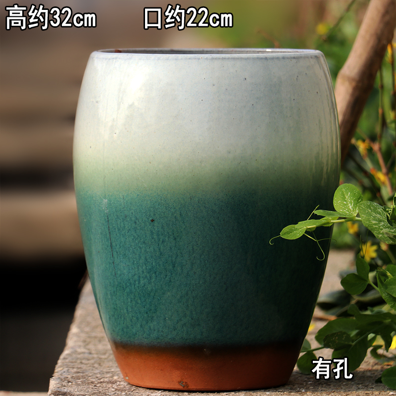大号老桩多肉植物花盆陶瓷粗陶罐兰花盆景盆蕨类植物高筒陶盆简约 - 图2