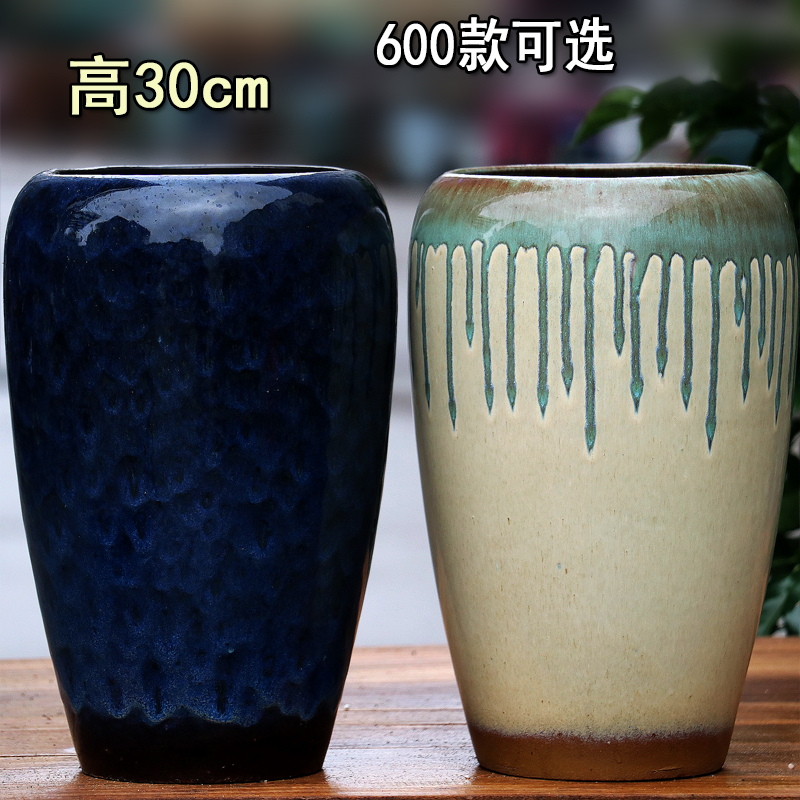 大号老桩多肉植物花盆陶瓷粗陶罐兰花盆景盆蕨类植物高筒陶盆简约 - 图0