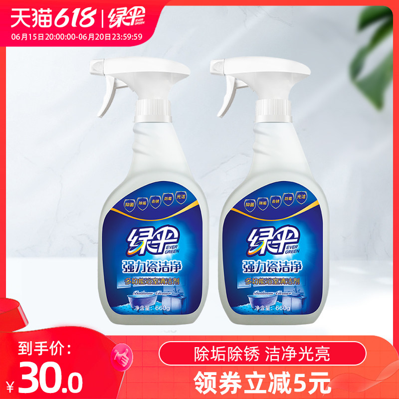 绿伞清洁剂瓷洁净660g*2瓶强力去污 绿伞家居洁瓷剂
