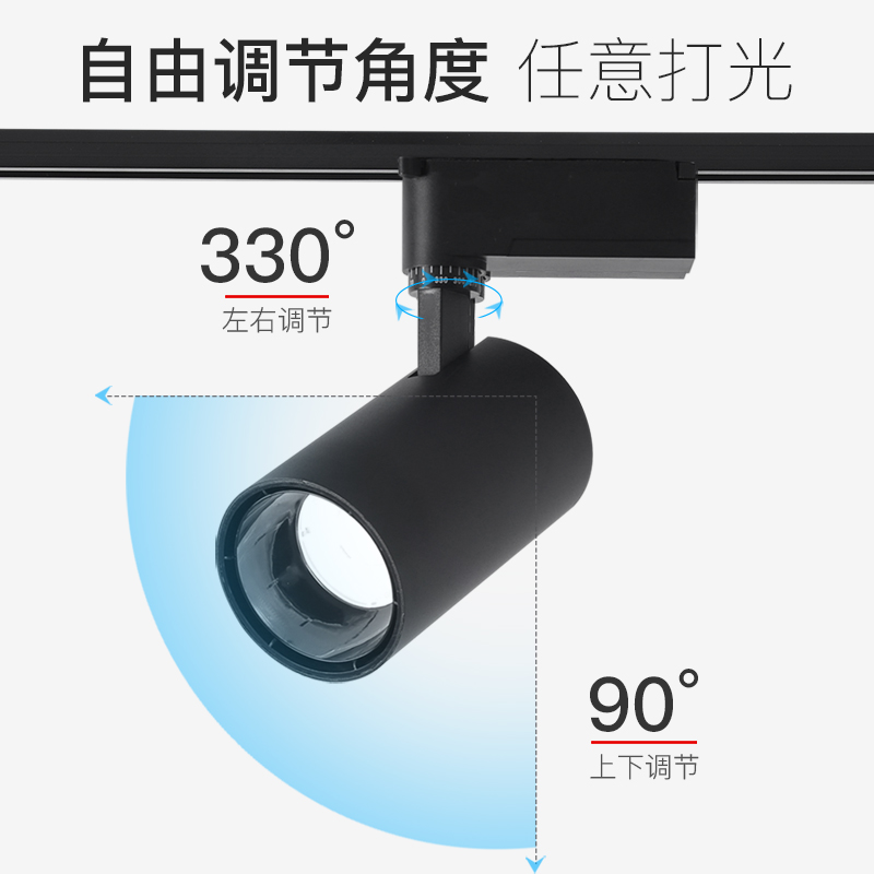 超亮LED射灯12w35W 40W轨道灯聚光背景墙COB导轨商用服装店铺明装 - 图1