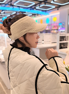 空顶鸭舌帽休闲女冬保暖针织帽子