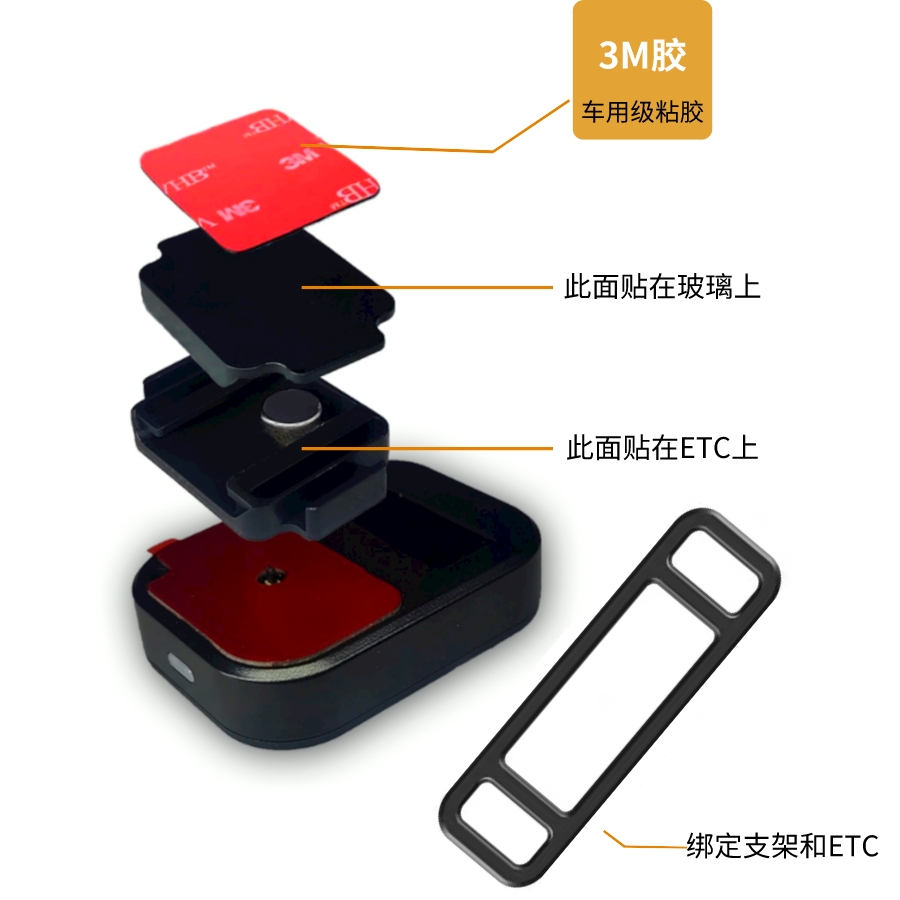 无卡通用ETC可拆卸支架磁吸绑带静电贴强力背胶固定安装神器新款 - 图3