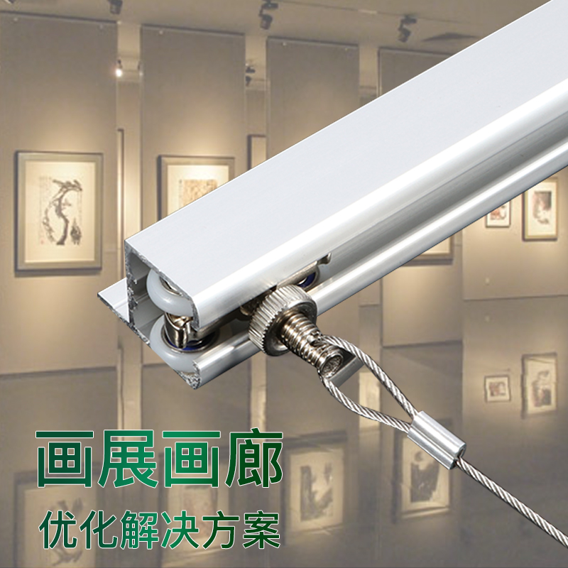 挂画轨道挂画器挂画钩挂画器轨道可调节钢丝吊码展示移门挂画器轨 - 图2