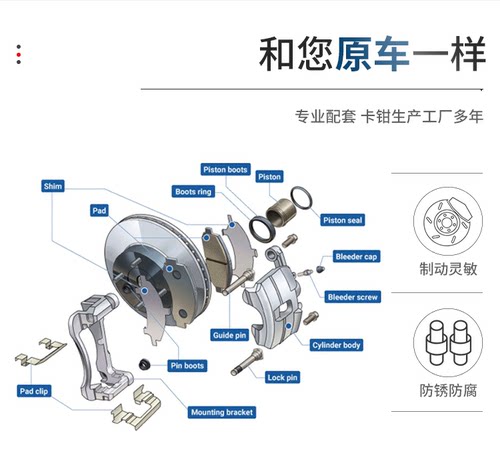 五菱宏光S1 S3 荣光S V 前分泵修理包后刹车卡钳螺丝销异响维修 - 图2