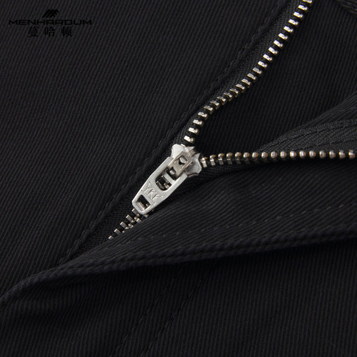 MENHARDUM/蔓哈顿冬装新款商务休闲黑色裤子合体直筒长裤 - 图0