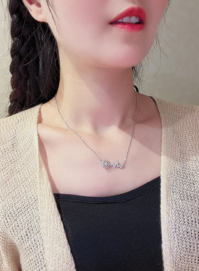 韩版爱心不掉色钛钢项链锁骨链