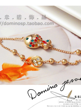 18k水晶镀金七彩钻小丑鱼手链
