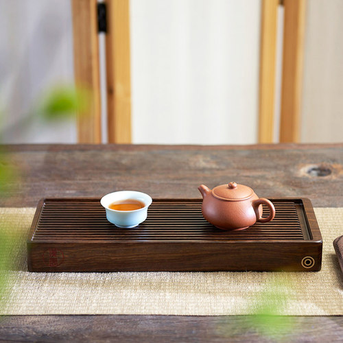 汉唐小茶盘家用2026新款高档整块实木茶台干泡台排水户外旅行茶具 - 图1