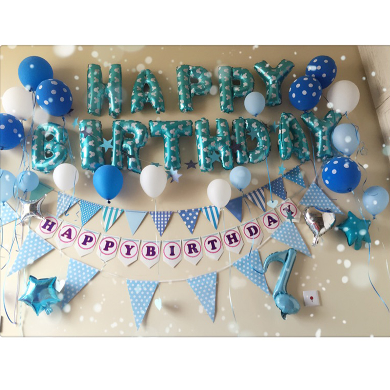 儿童生日派对装饰背景墙女宝宝周岁酒店布置男