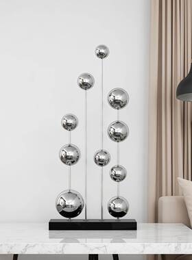 玄关壁龛不锈钢镜面雕塑摆件客厅电视柜售楼部现代轻奢高级感摆件