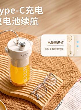 2024新款榨汁杯双层高硼硅玻璃果汁杯便携式水果榨汁机迷你果汁机