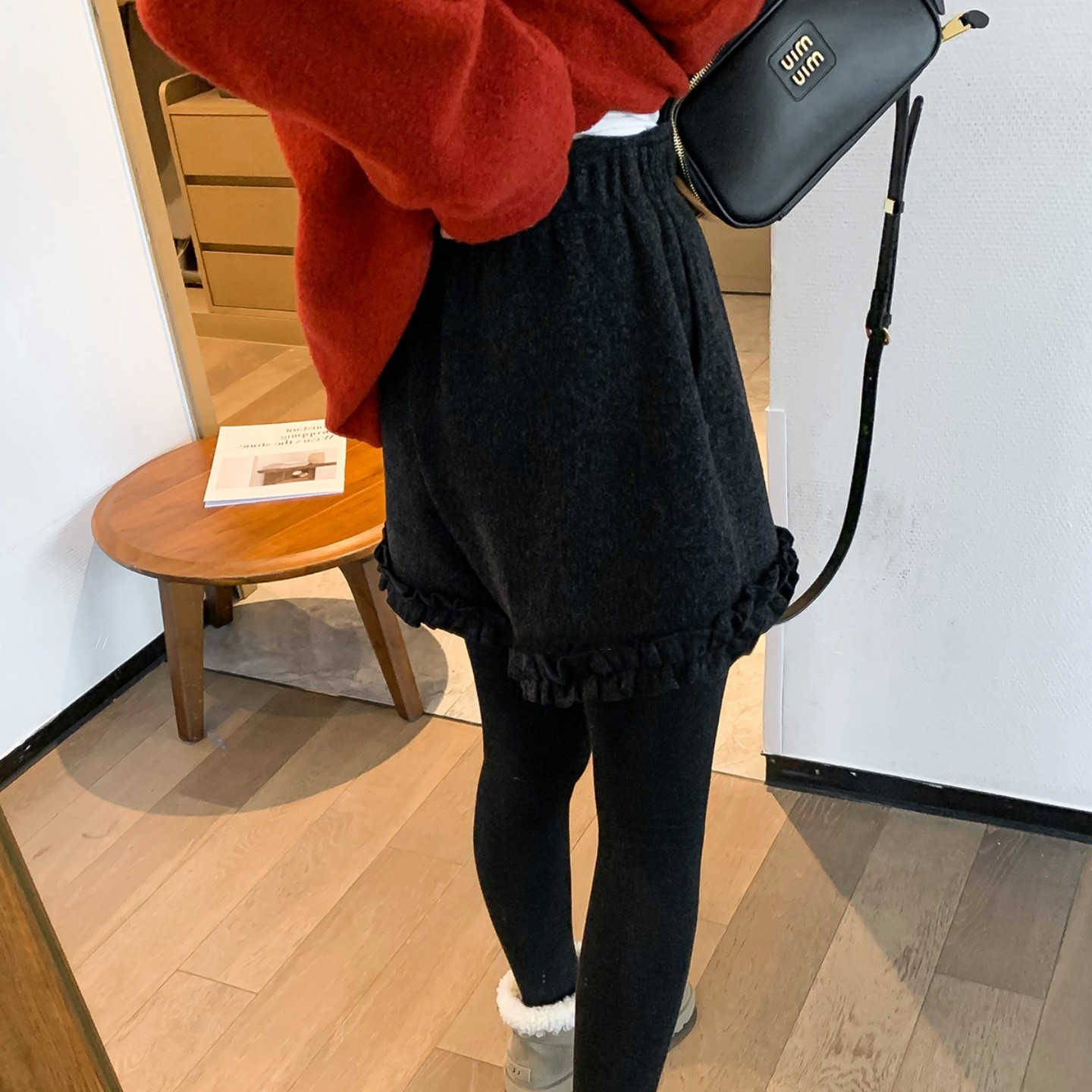 大码胖mm花边短裤女2025秋冬季新款超好看高腰a字休闲毛呢阔腿裤,淘宝优惠券,粉丝福利购,淘宝优惠卷