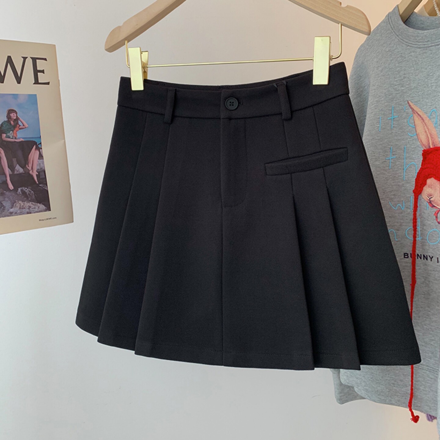 大码女装高腰黑色毛呢超好看冬装半身裙灰色百褶裙胖mm显瘦短裙子,淘宝优惠券,粉丝福利购,淘宝优惠卷