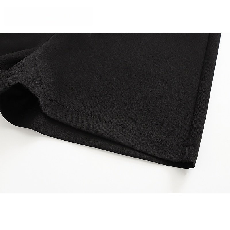 黑色拼接松紧高腰西装休闲短裤女2026春季新薄款宽松a字阔腿裤子,淘宝优惠券,粉丝福利购,淘宝优惠卷