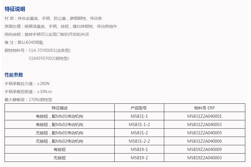 生久柜锁门锁MS819-1黑色亚光平面锁拉杆锁机箱锁配电柜锁锁杆锁-图1