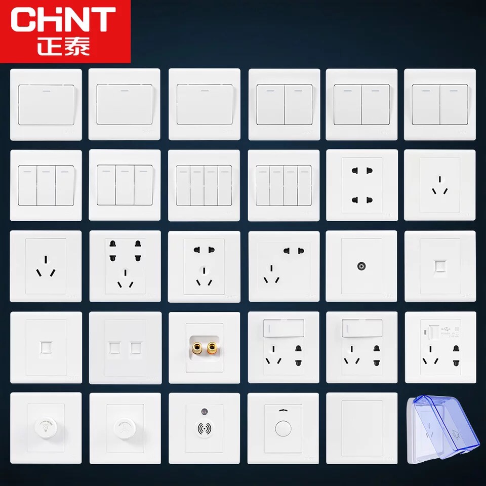 正泰开关插座面板86型白色5孔五孔插座NEW7D电脑USB一开二开三开 - 图1