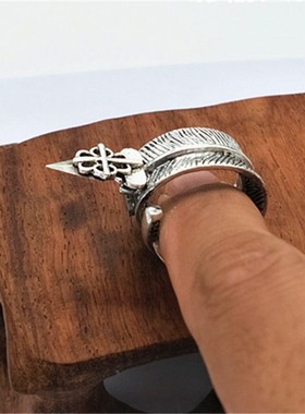 自营男合金民族风防身戒指