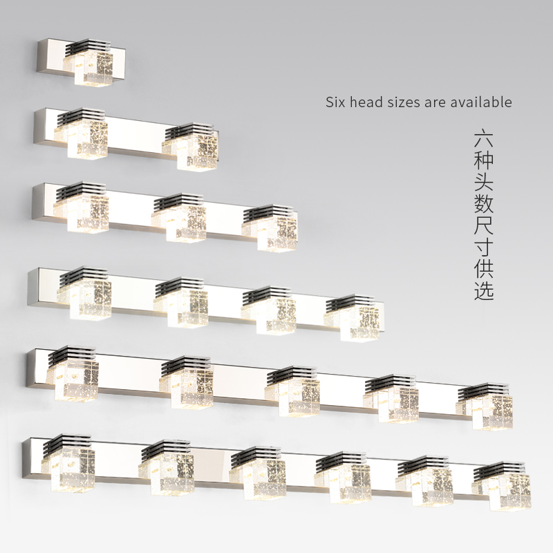 镜前灯现代简约轻奢厕所壁灯洗手间灯北欧led化妆柜水晶灯-图3