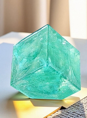 简约现代手工蓝色玻璃缠绕球摆件