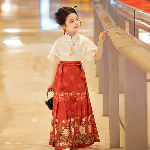 Летняя юбка, детское ханьфу, китайский стиль