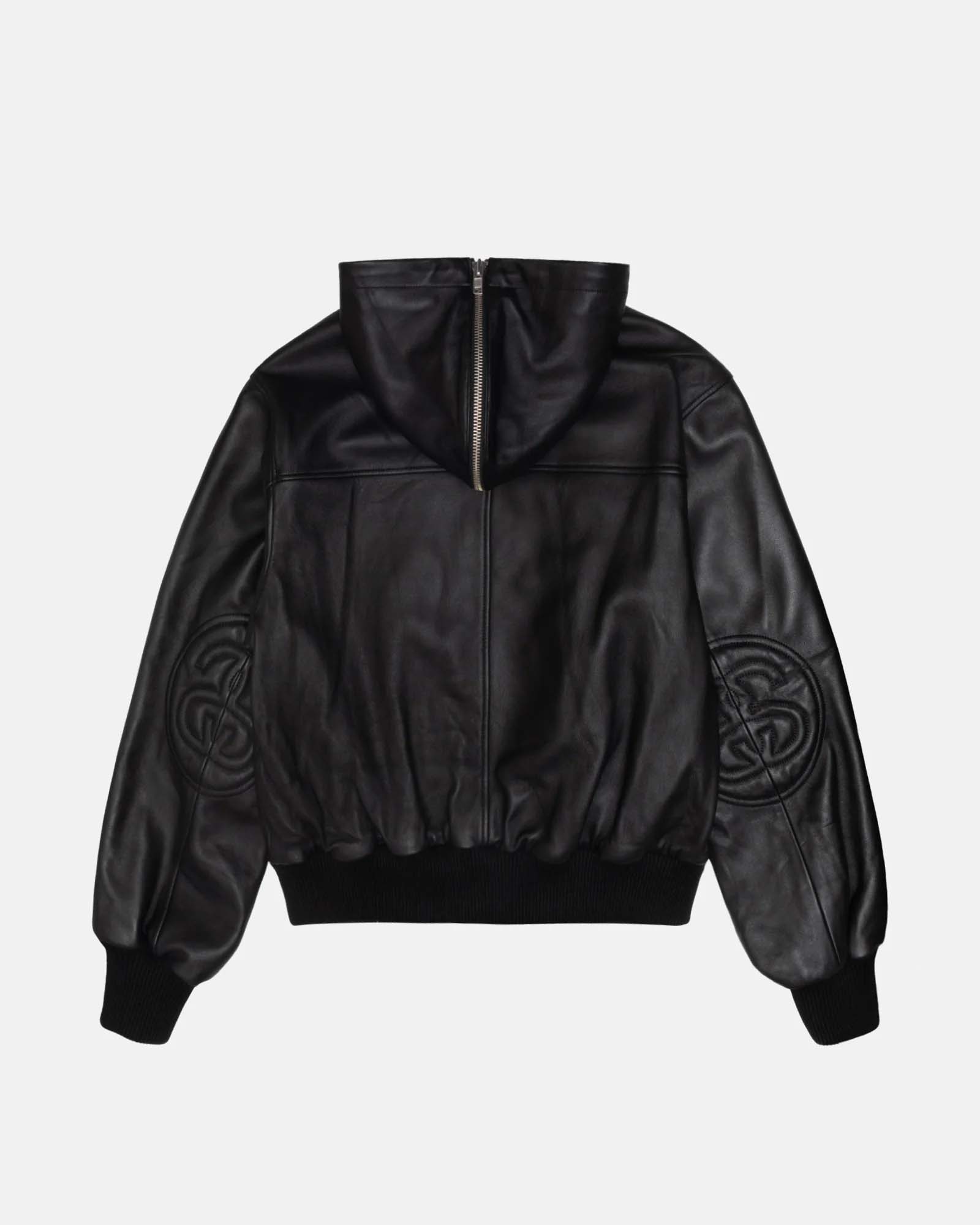 Stussy SS LINK LEATHER BOMBER 连帽夹克上衣外套 - 图0