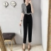 Mùa hè 2019 mới sọc mỏng khâu thời trang eo thon eo cao jumpsuit nữ chân quần - Khởi động cắt Khởi động cắt