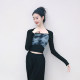 Modern dance spring and summer dance practice clothes tops classical dance professional body training elegant long-sleeved clothes for women's art exams