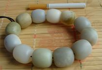 (100 hitch) (natural material) Qinghai jade (white jade and white jade mixed lap) ---- hand strings-3#