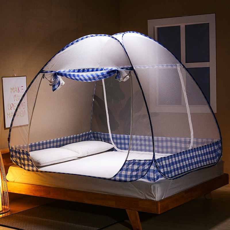 喜富锦免安装蒙古包蚊帐1.2米床三开门拉链1.5/1.8m双人家用折叠,淘宝优惠券,粉丝福利购,淘宝优惠卷