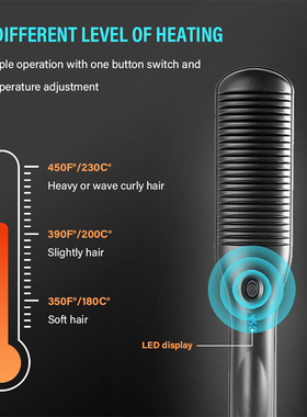 Hair Straightener Brush Ceramic Heating Hair Straightening