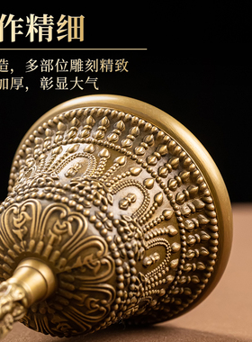 黄铜金刚铃手摇铃铜铃摆件供佛