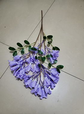 蓝花楹假花枝蓝色花材绑树花卉落叶树干蓝花紫色花装饰真树