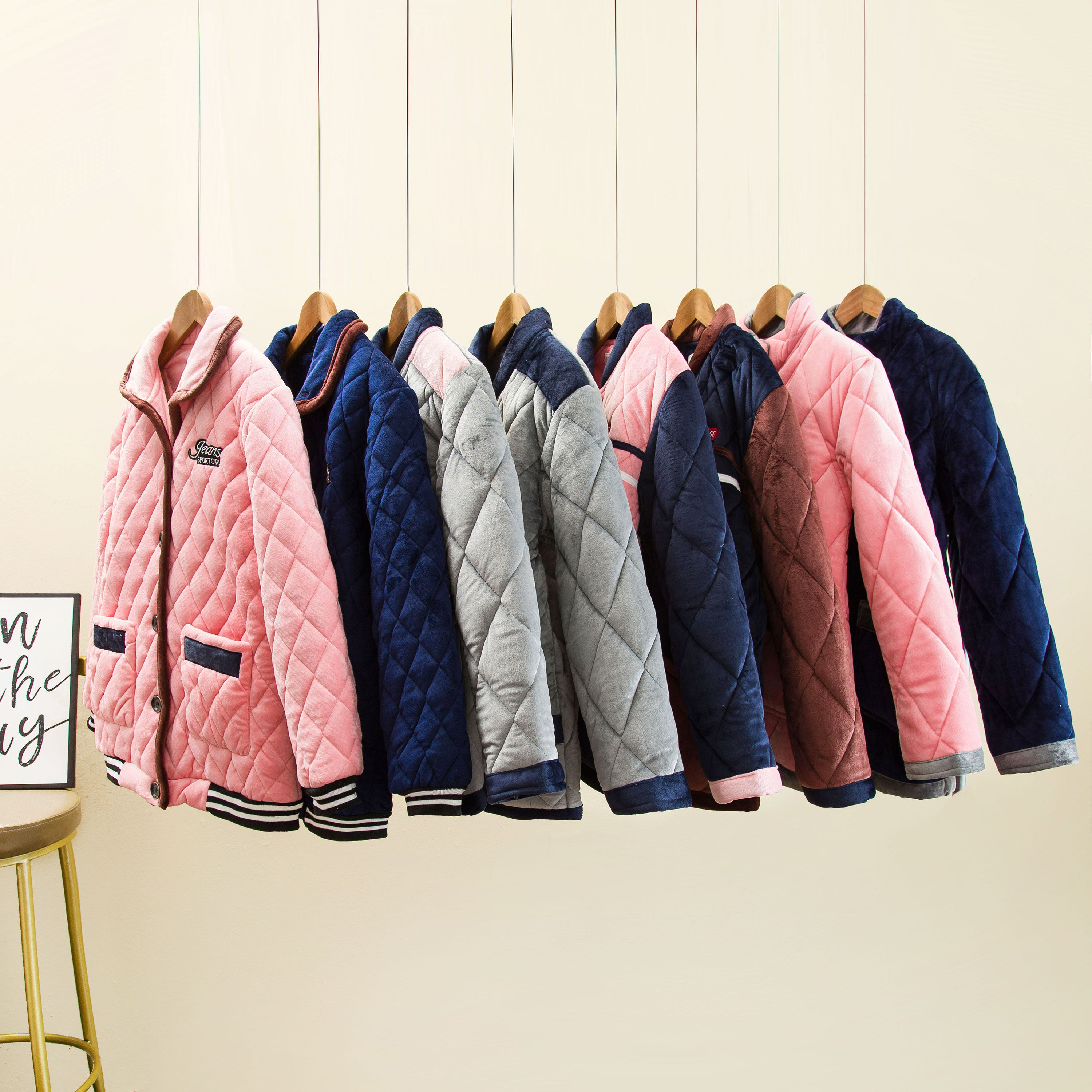 情侣睡衣女冬季珊瑚绒三层夹棉加厚男士棉袄秋冬款上衣单件家居服,淘宝优惠券,粉丝福利购,淘宝优惠卷