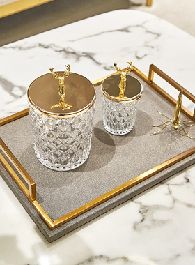 美式简约欧式珍珠皮革收纳装饰