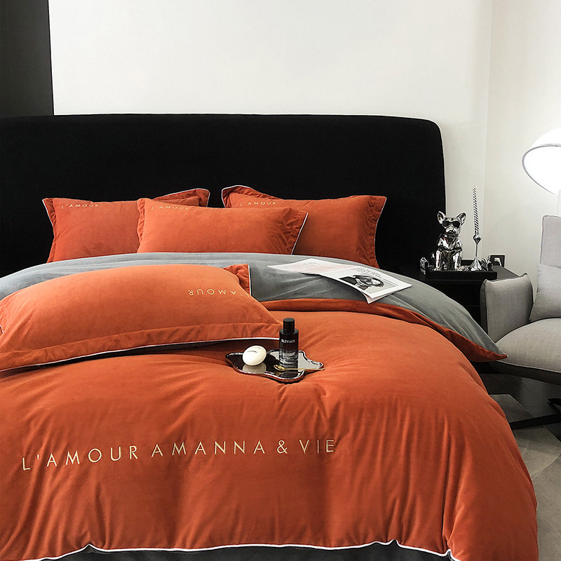 高档奢华A类婴儿绒四件套冬季加厚保暖珊瑚绒加绒被套刺绣牛奶绒4,淘宝优惠券,粉丝福利购,淘宝优惠卷