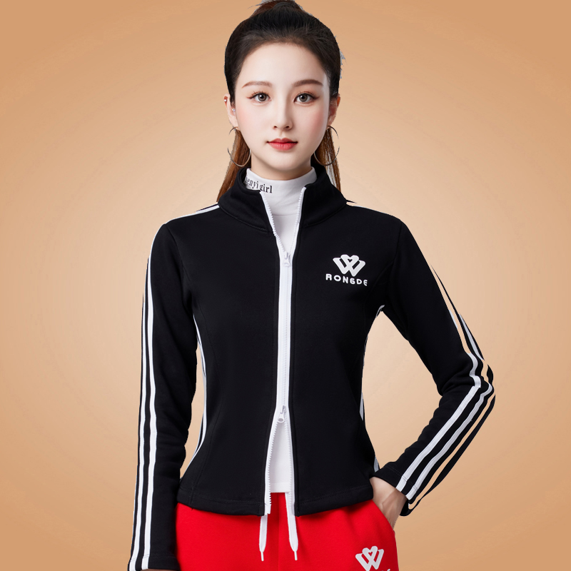 杨丽萍广场舞运动服装新款套装加绒长袖外套上衣健身跳舞衣秋冬女 - 图2