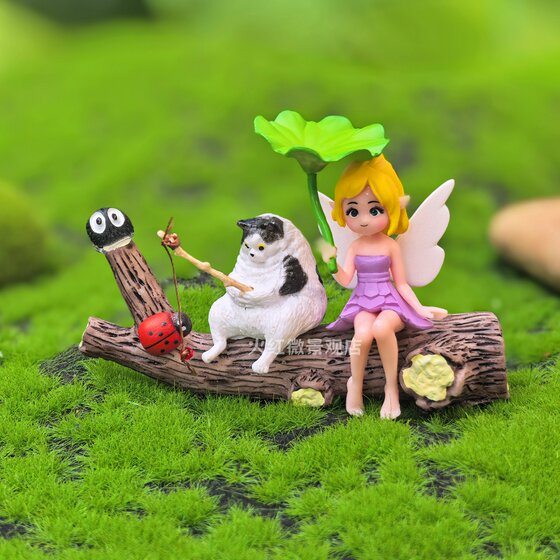 Cute flower fairy panda fishing ornaments