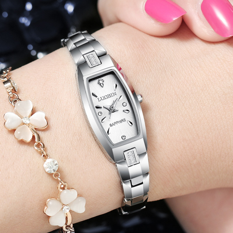 正品罗宾女士钨钢防水韩版时装表 luobin国产腕表