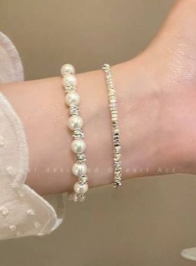 新中式复古彩色串珠手串女高级感国风轻奢手链小众精致简约款手饰