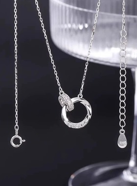 冷淡风环扣项链配饰女款轻奢小众高级感新款颈链设计感气质锁骨