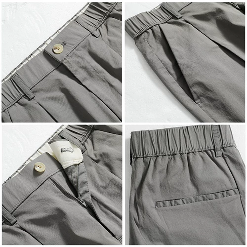 Мужские шелковые летние тонкие универсальные штаны, свободный прямой крой, эластичная талия