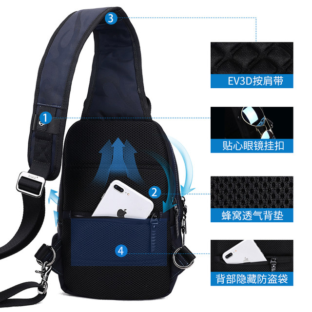 Fashionable men's business and casual large capacity new breast bag
