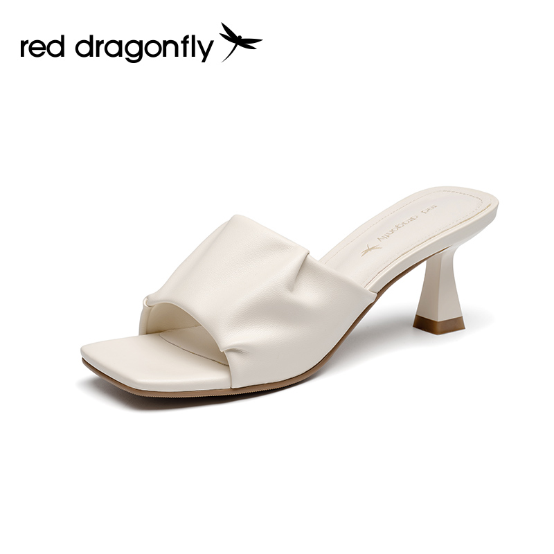 红蜻蜓女鞋官方旗舰店红蜻蜓凉鞋女高跟2022新款夏季一字拖网红外穿时尚凉拖鞋WFK223400