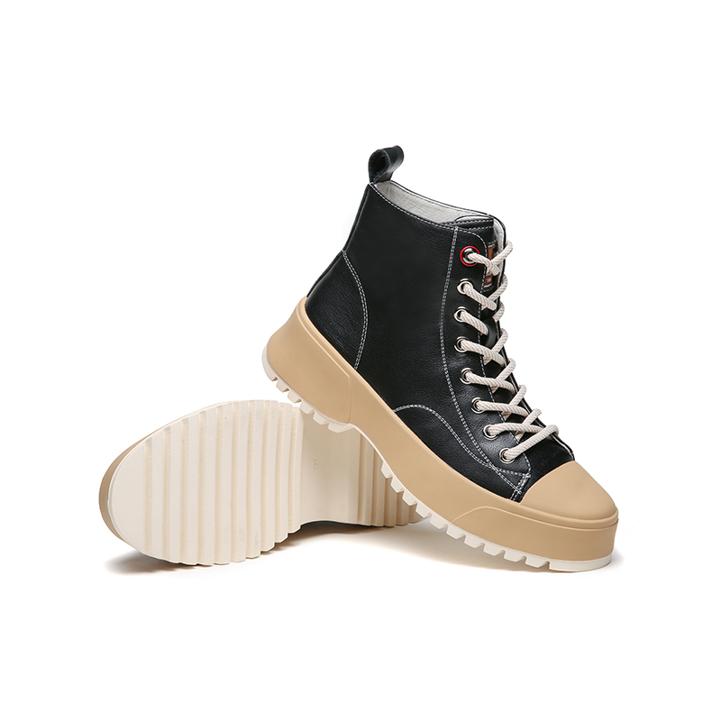 红蜻蜓女鞋官方旗舰店红蜻蜓女鞋秋季新款真皮英伦短靴女八孔马丁靴运动机车靴子2